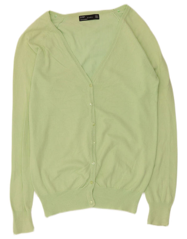 Suéter cardigã feminino Zara UK 18 XL algodão verde
