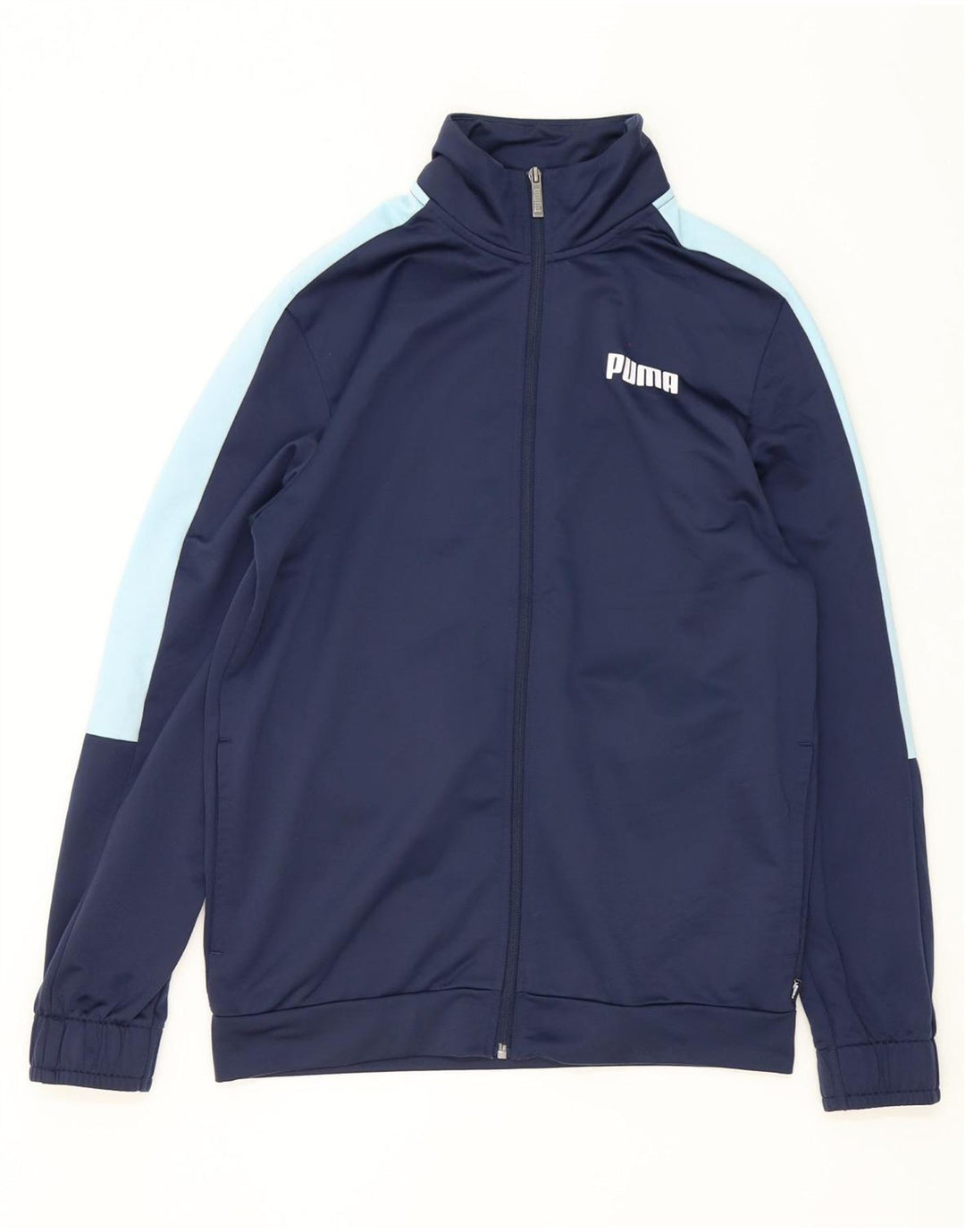 Puma Mens Treino Top Jaqueta Pequena Azul Marinho Colourblock Poliéster
