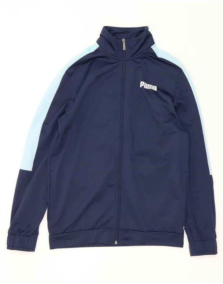 Puma Mens Treino Top Jaqueta Pequena Azul Marinho Colourblock Poliéster