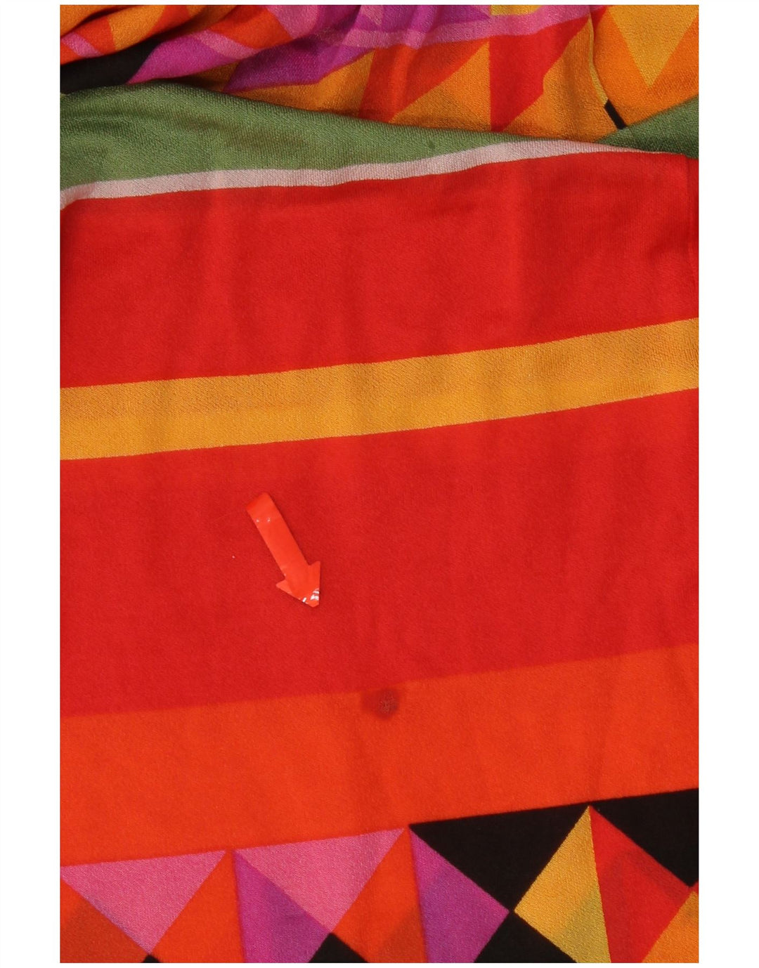 Vestido de verão feminino vintage Reino Unido 14 grande geométrico multicolorido