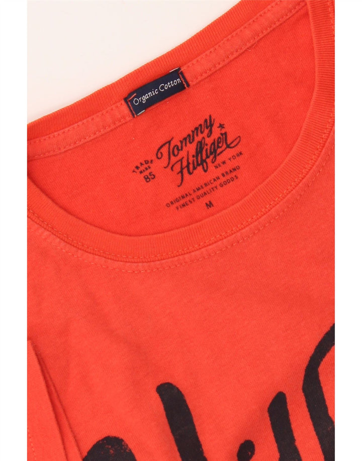 Tommy Hilfiger Camiseta masculina gráfica Top Médio Laranja
