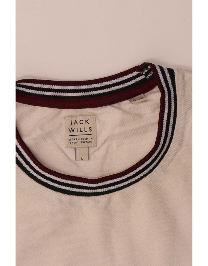 Camiseta masculina Jack Wills grande algodão branco