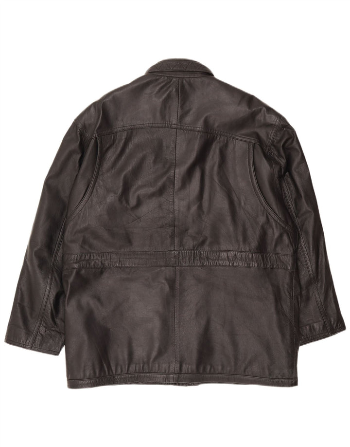 Jaqueta de couro masculina Pointers UK 40 grande couro preto