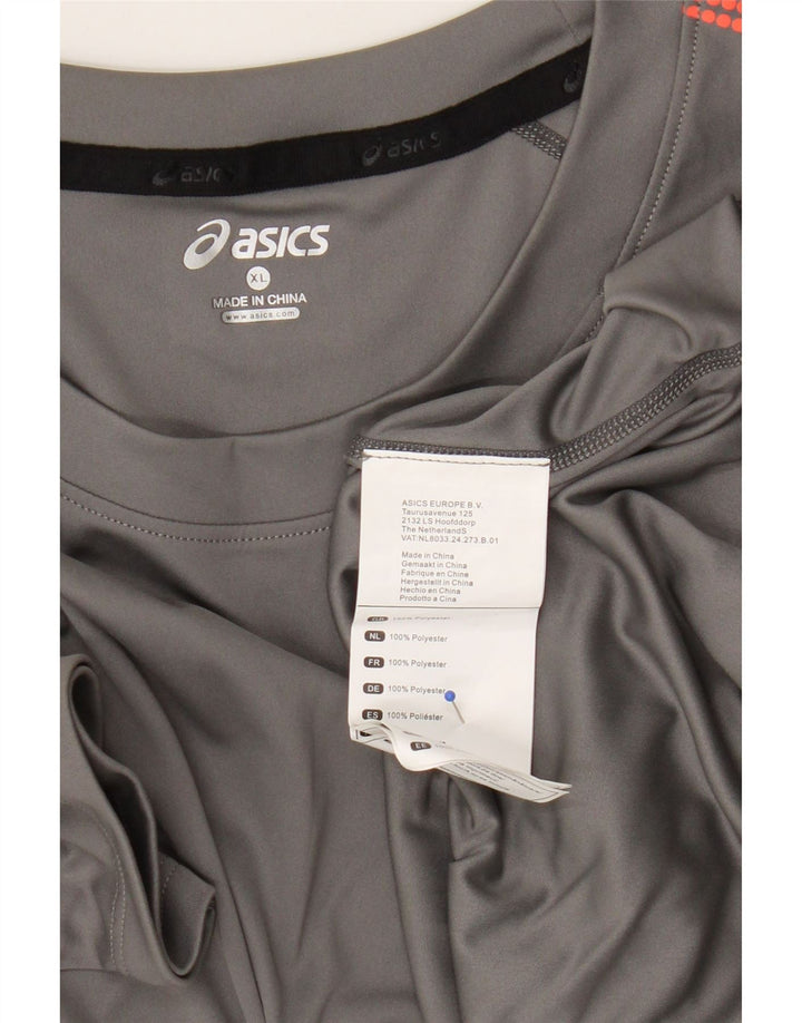 Camiseta masculina Asics Top XL cinza geométrico poliéster