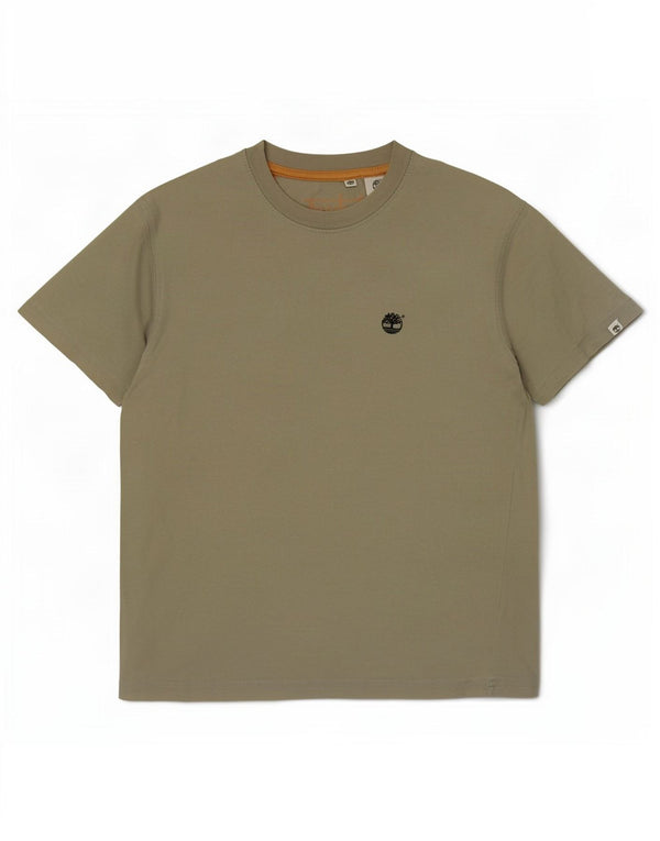 Timberland Camiseta masculina gráfica top pequeno algodão cáqui