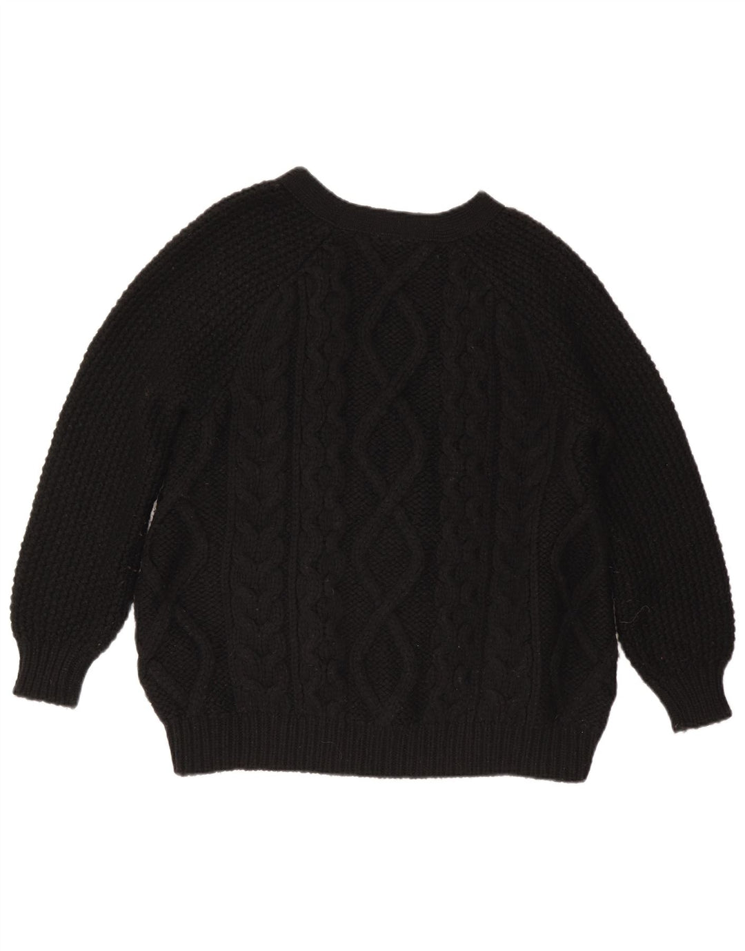 Suéter cardigã feminino Stefanel Reino Unido 14 lã preta média