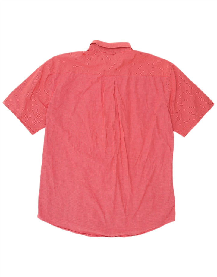 Camisa masculina de manga curta Tommy Hilfiger XL vermelho algodão guingão