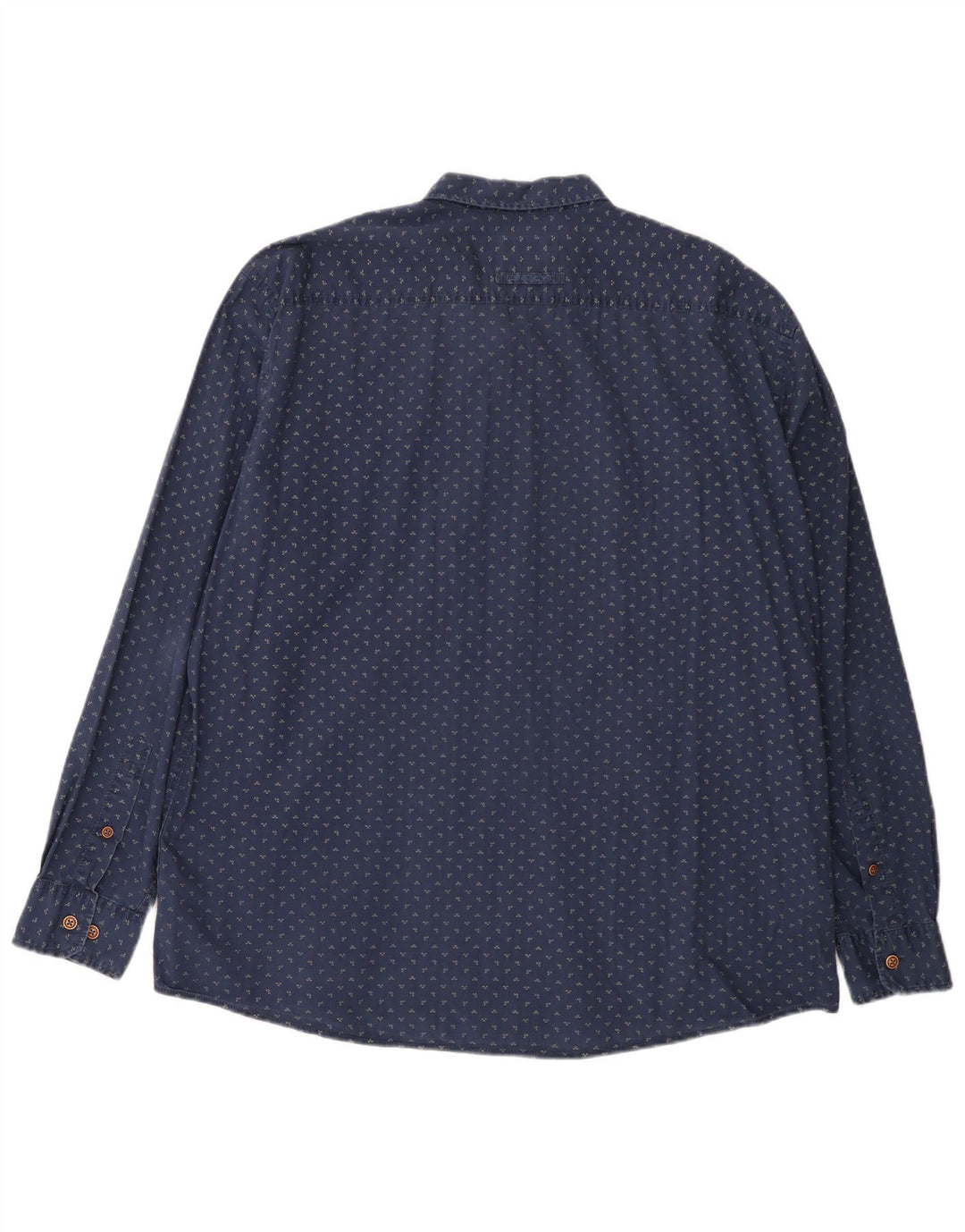 Camisa masculina de ajuste regular Camel Active 2XL algodão manchado azul marinho