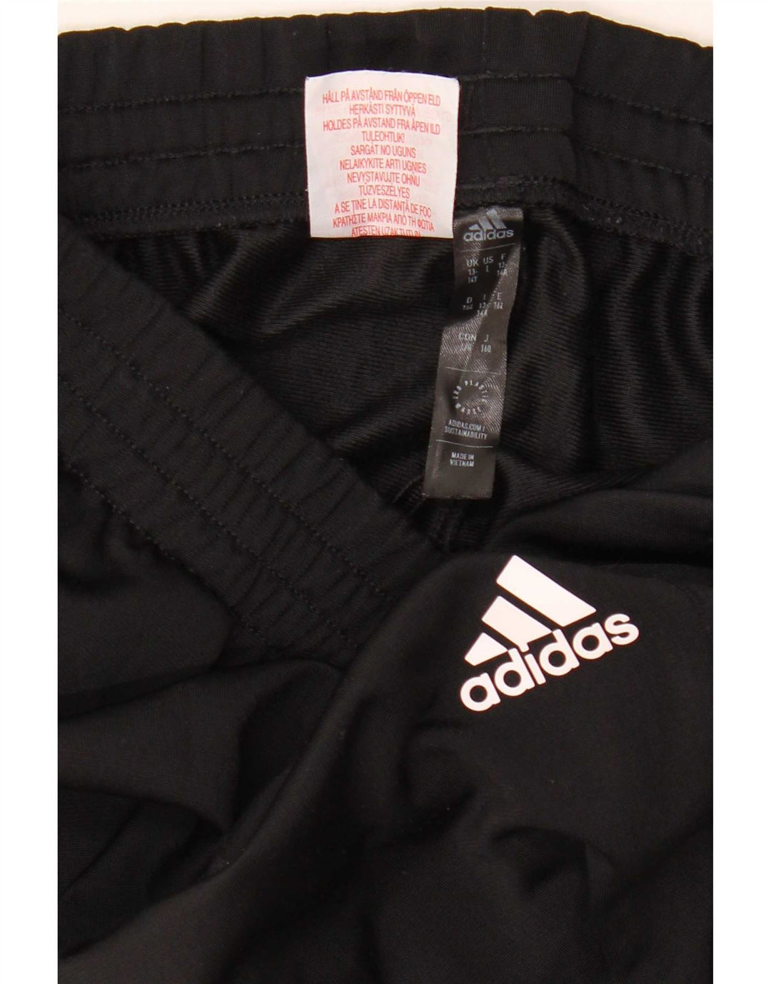 Adidas Boys Tracksuit Trousers 13-14 Years Black Polyester