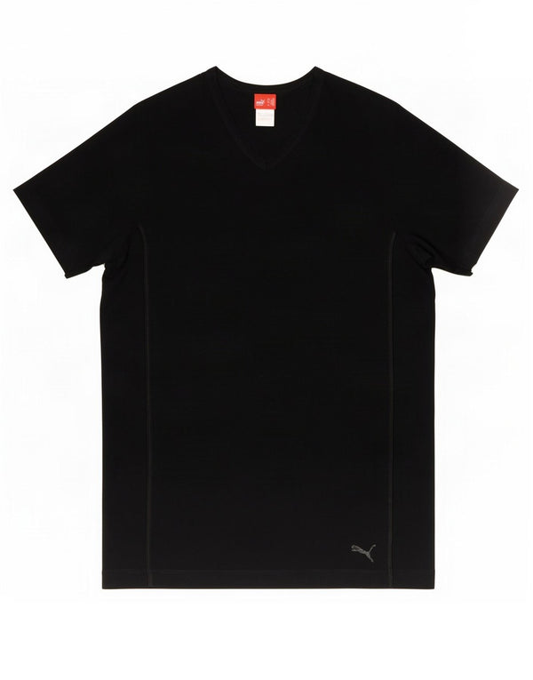 Puma Camiseta Masculina Top Médio Algodão Preto