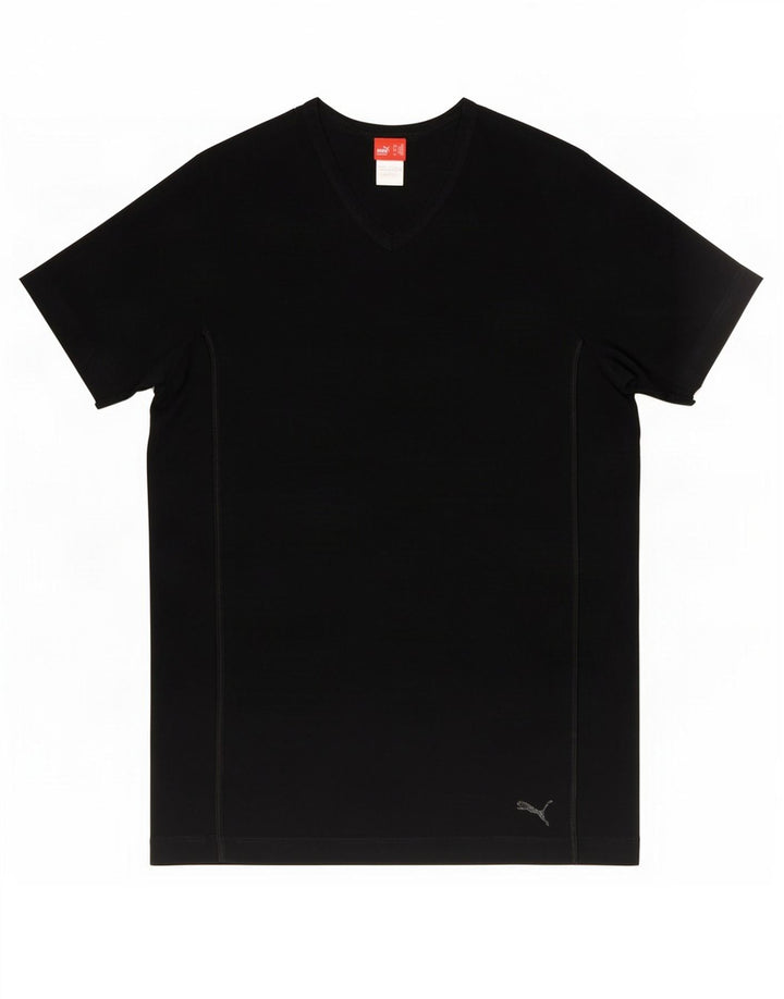 Puma Camiseta Masculina Top Médio Algodão Preto