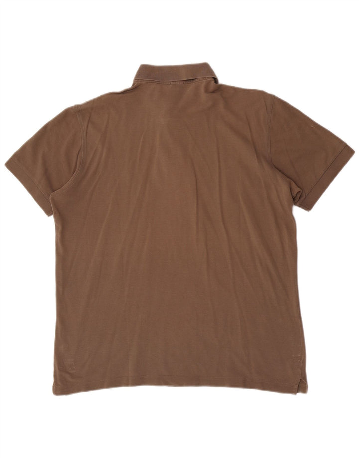Camisa pólo masculina Hugo Boss pequena algodão marrom