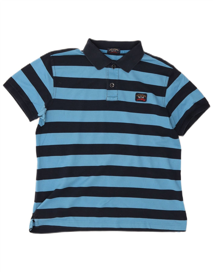 Camisa polo masculina Paul & Shark listrada azul média