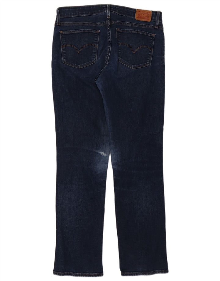 Calça jeans feminina Levi's 714 Straight W30 L29 azul marinho