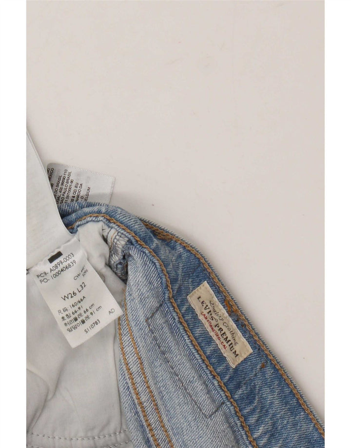 Calça jeans feminina Levi's cintura alta larga W26 L32 algodão azul