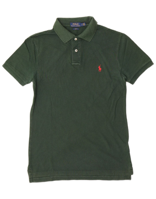 Camisa polo masculina Polo Ralph Lauren Slim Fit pequena de algodão verde