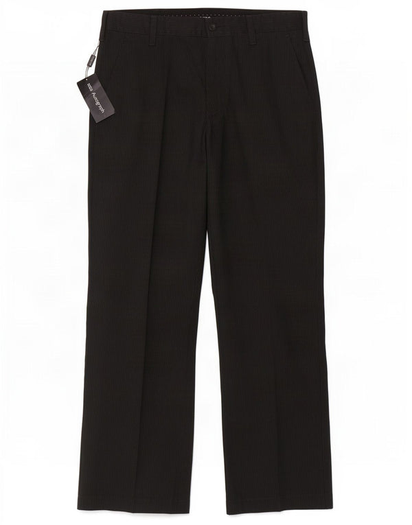 Calça casual masculina Autograph da Marks & Spencer W32 L29 listrada preta