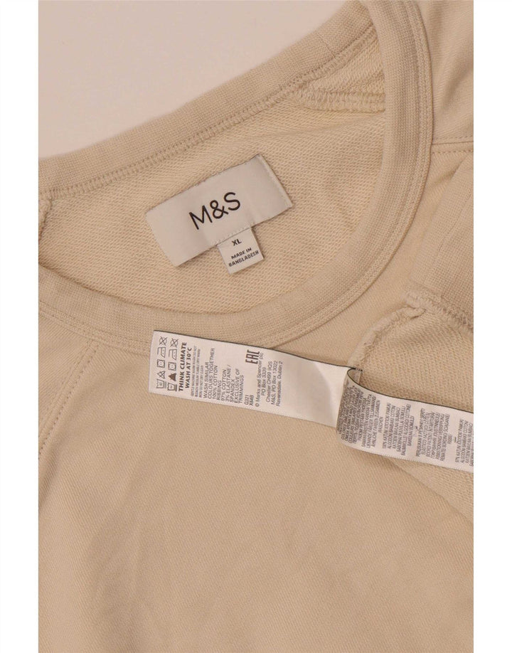 Suéter masculino Marks & Spencer de algodão bege XL