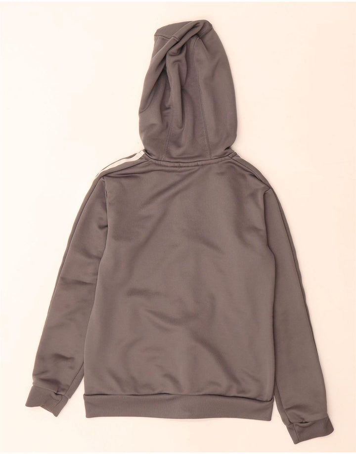 Suéter Adidas Boys Graphic Zip com capuz 9-10 anos cinza poliéster