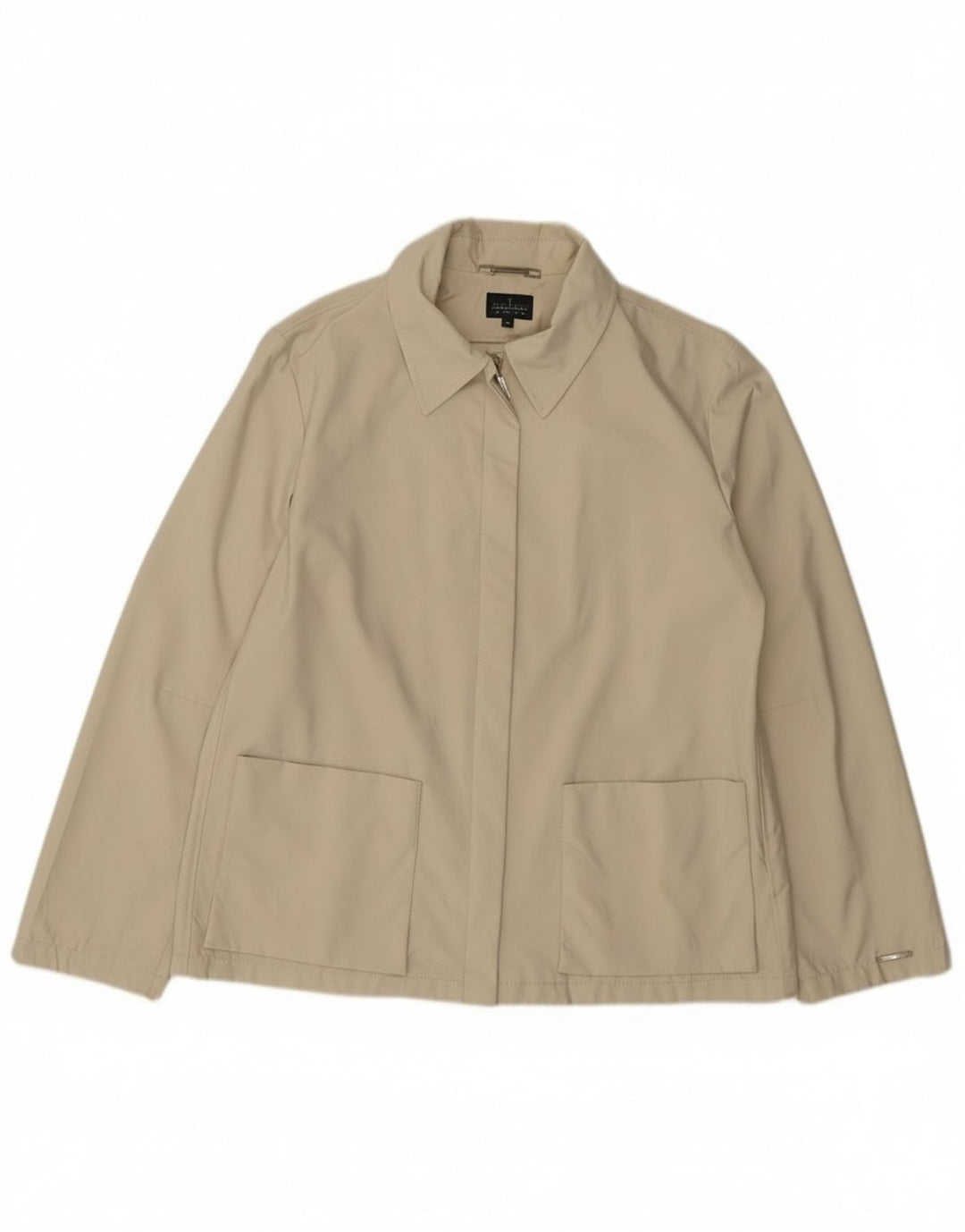 Jaqueta bomber feminina Trussardi Jeans IT 46 grande algodão bege
