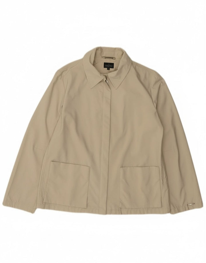 Jaqueta bomber feminina Trussardi Jeans IT 46 grande algodão bege