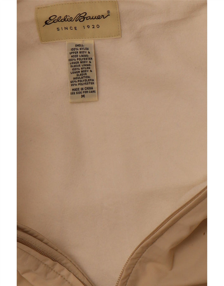 Jaqueta corta-vento masculina EDDIE BAUER com capuz Reino Unido 38 Nylon bege médio