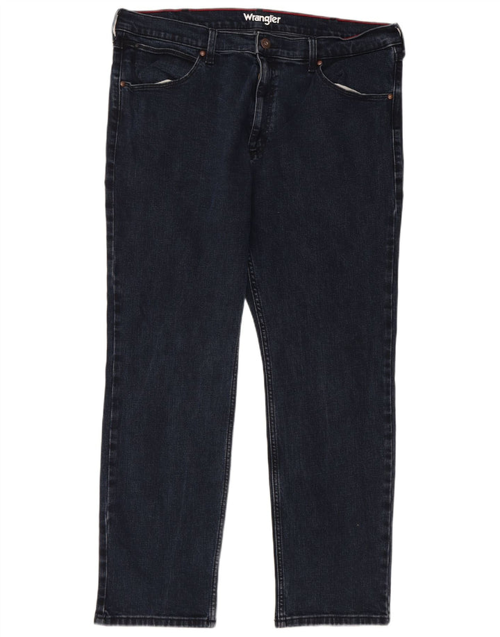Wrangler Masculino Regular Straight Jeans W38 L30 Azul Marinho Algodão