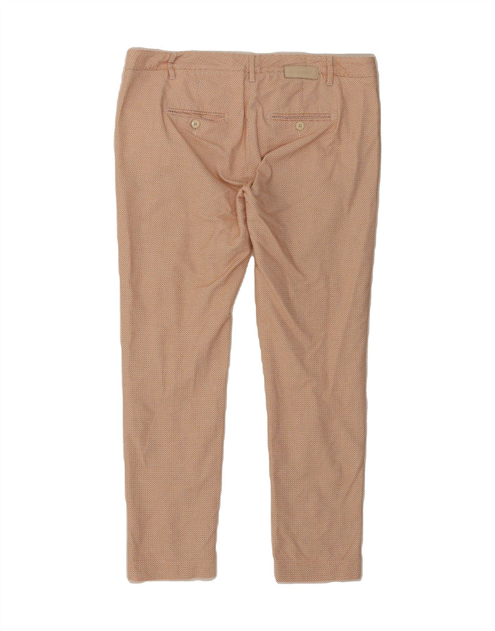 JECKERSON Womens Slim Chino Trousers W32 L28 Beige Geometric Cotton Vintage Jeckerson and Second-Hand Jeckerson from Messina Hembry 