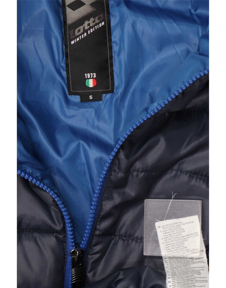 Jaqueta masculina acolchoada com capuz Lotto UK 36 poliéster azul marinho pequeno