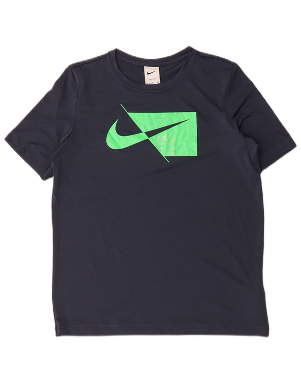 Camiseta Nike Boys Dri Fit Graphic Top 13-14 Anos XL Azul Marinho Poliéster