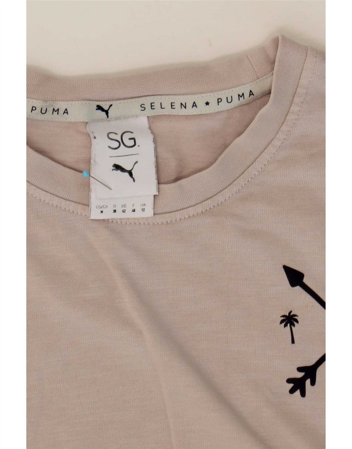 Camiseta Puma Feminina Selena Oversized Graphic Top UK 12 Cinza Médio