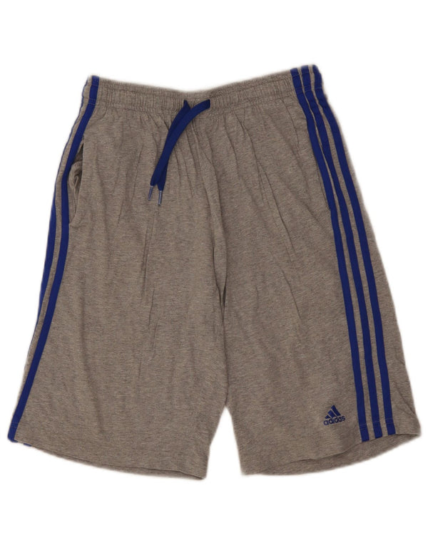 Shorts esportivos masculinos Adidas 15-16 anos cinza algodão