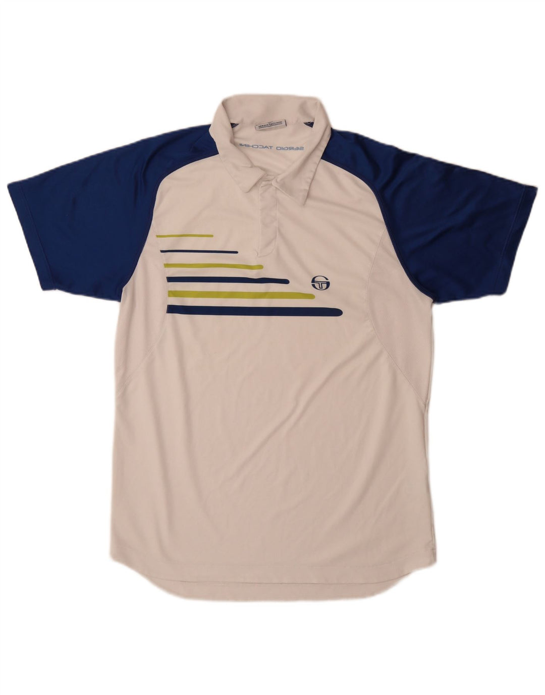 Camisa pólo masculina Sergio Tacchini grande poliéster colorblock branco