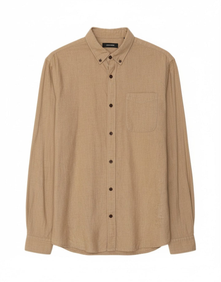 Camisa masculina JACK & JONES grande algodão bege