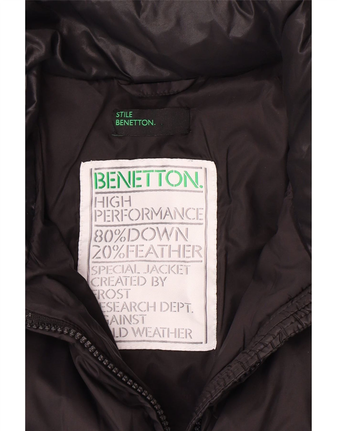 Jaqueta acolchoada feminina Benetton UK 6 XS preta