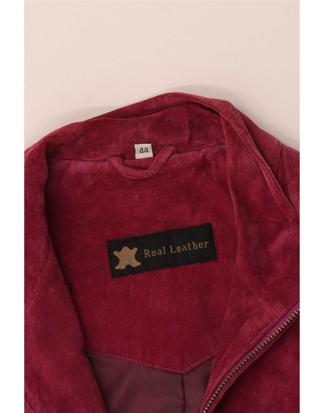 Jaqueta bomber de camurça feminina vintage IT 44 couro rosa médio