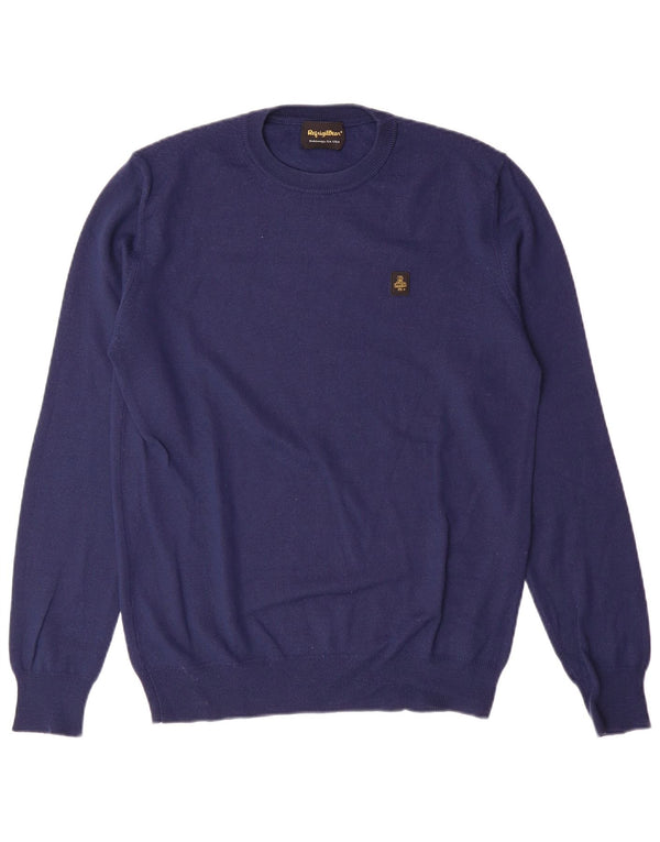 REFRIGIWEAR Suéter masculino com gola redonda 15-16 anos XL azul marinho lã
