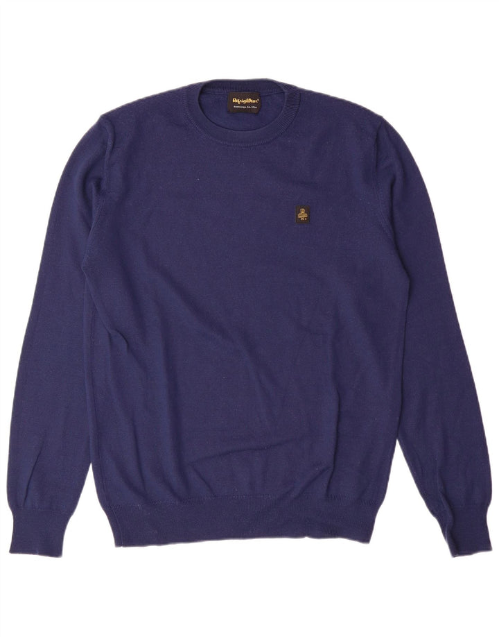 REFRIGIWEAR Suéter masculino com gola redonda 15-16 anos XL azul marinho lã