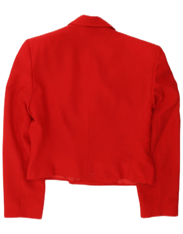 Jaqueta Blazer Feminina Ferre Crop Double Breasted Reino Unido 14 Médio Vermelho