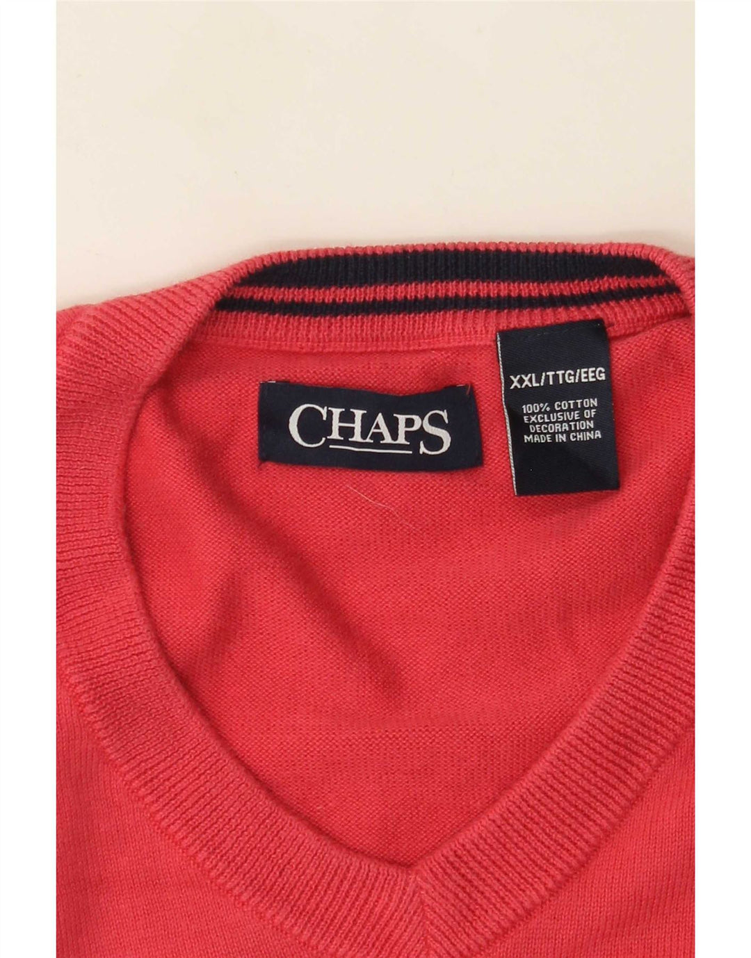 Chaps Mens Colete Regata 2XL Algodão Rosa