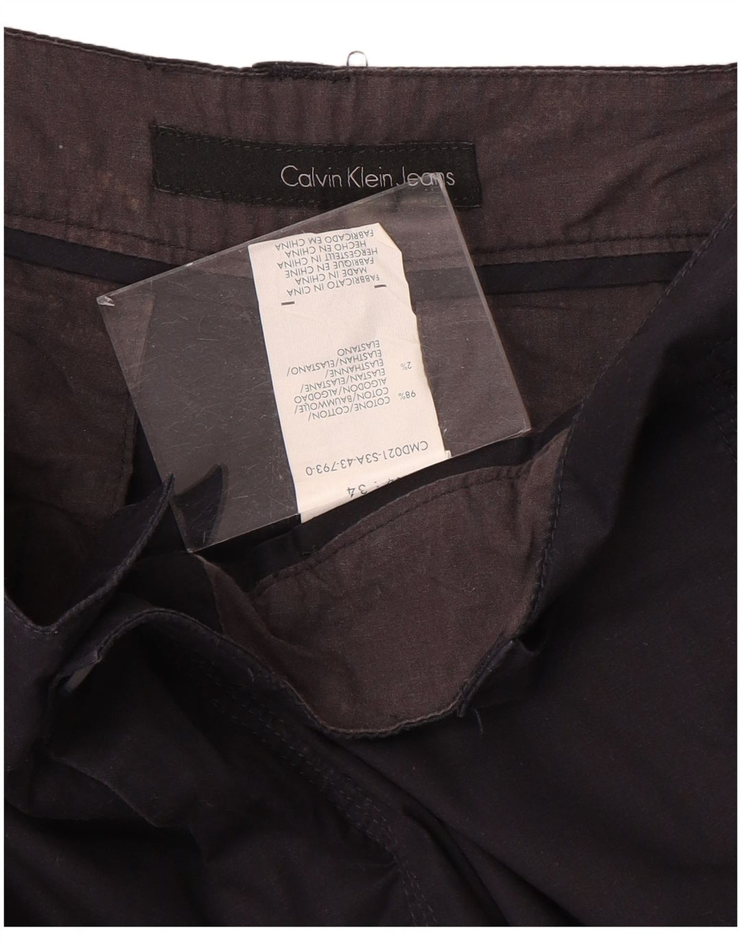 Shorts cargo masculino Calvin Klein W34 grande algodão azul marinho