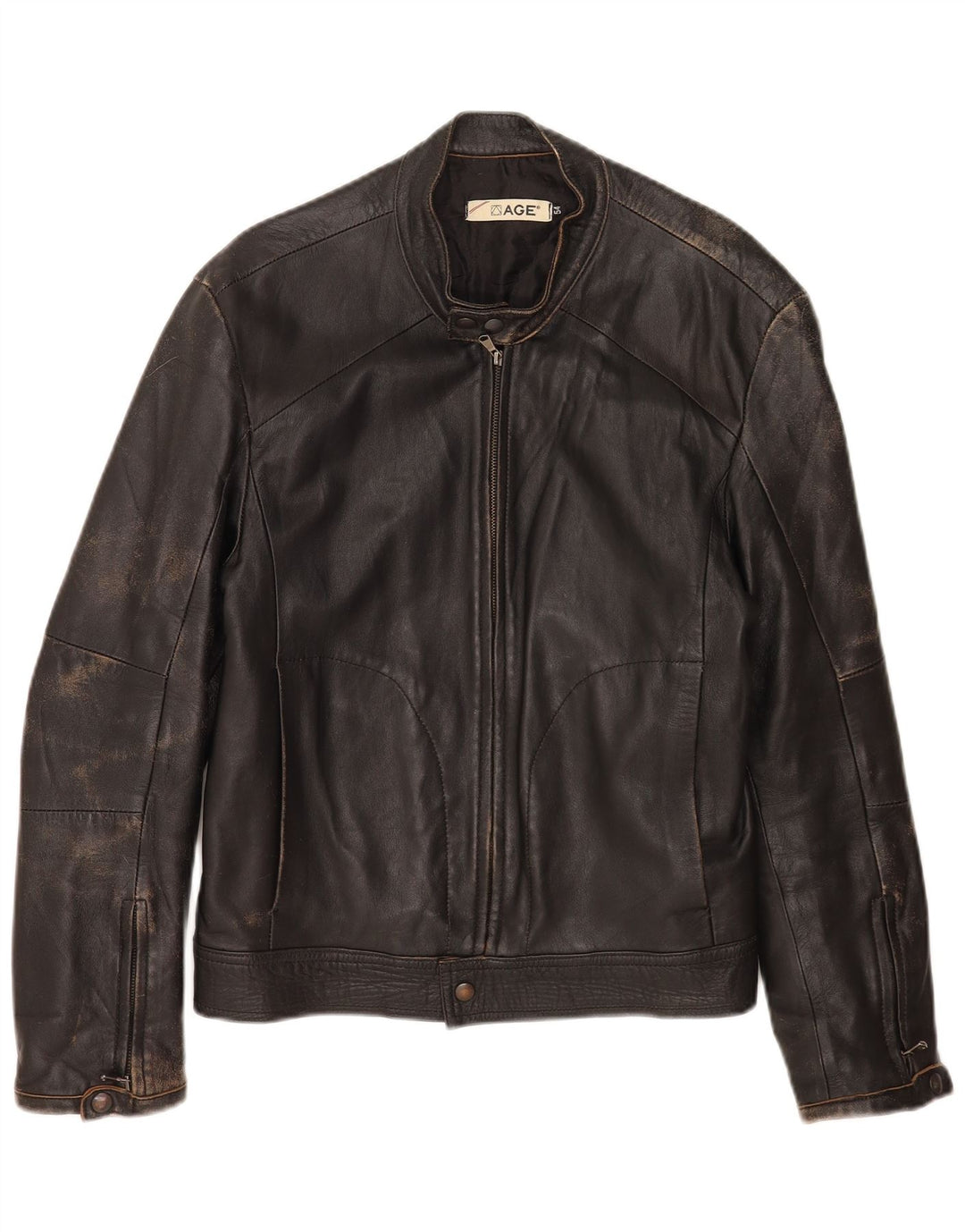 Jaqueta de couro vintage masculina para motociclista IT 54 2XL couro preto