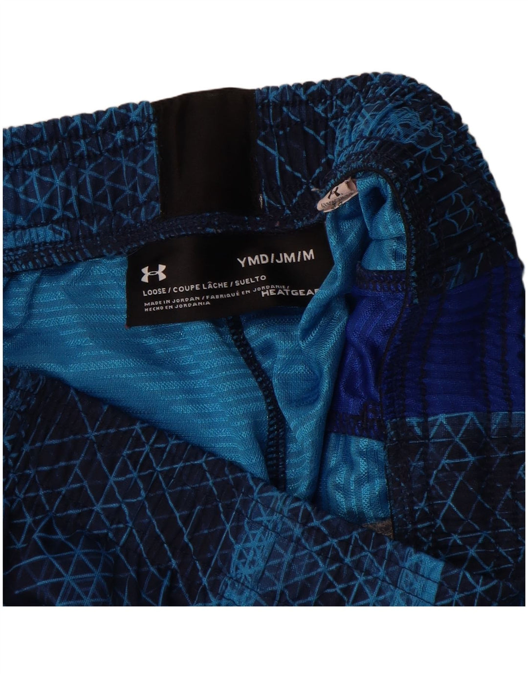 Shorts esportivos Under Armour Boys Heat Gear 9-10 anos médio azul colorblock