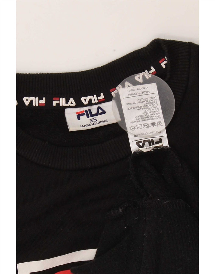 Fila moletom gráfico masculino jumper XS algodão listrado preto