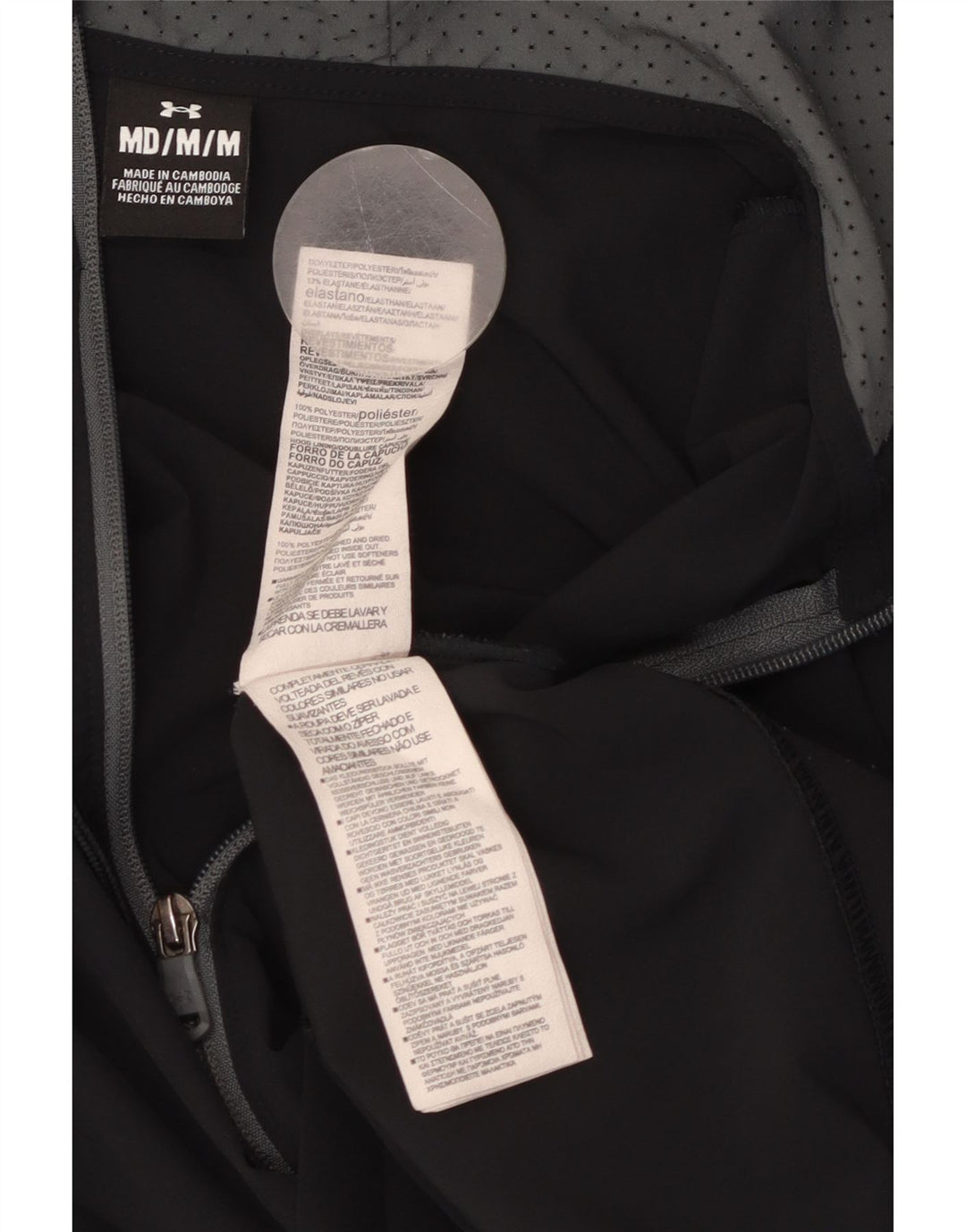 Jaqueta masculina com capuz e capuz UNDER ARMOUR bloco colorido preto médio