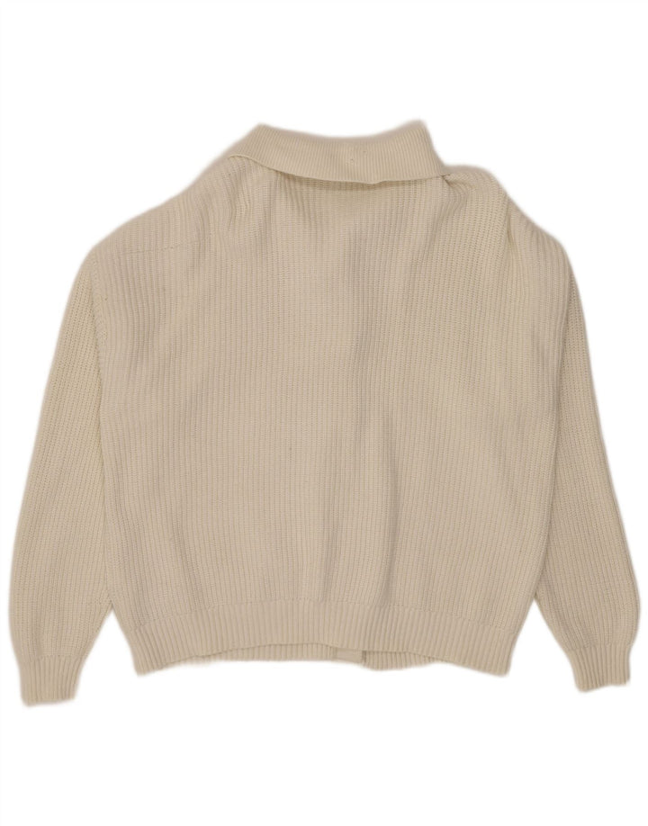 Suéter cardigã feminino Marks & Spencer UK 16 grande viscose branca
