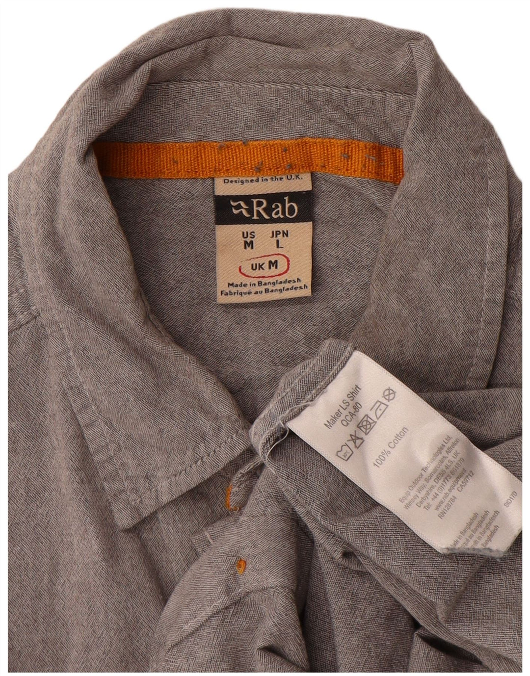 Camisa masculina RAB algodão cinza médio