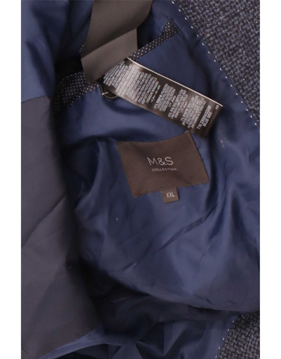 Sobretudo masculino Marks & Spencer UK 44 2XL poliéster azul marinho
