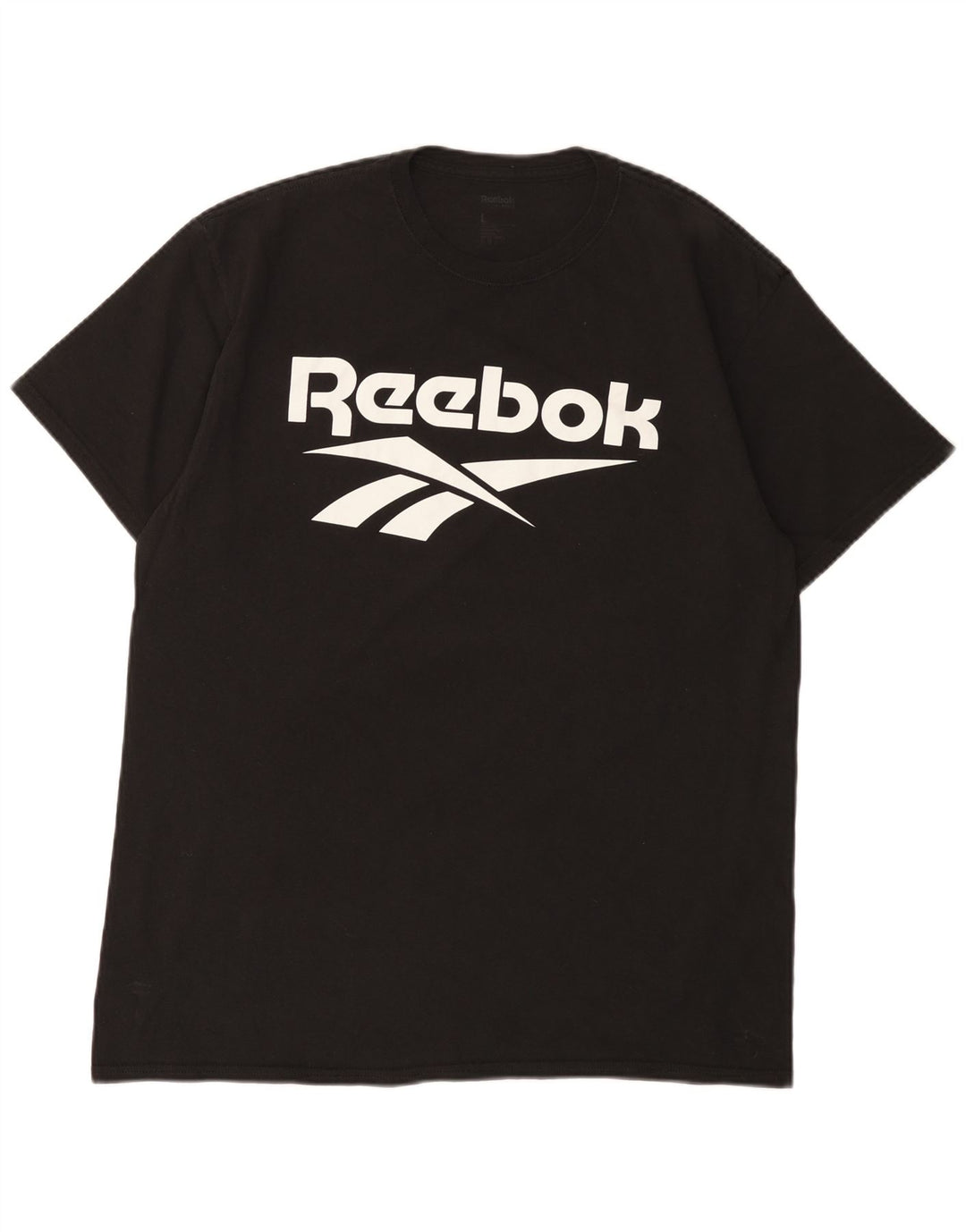 Reebok Mens Graphic T-Shirt Top Grande Preto
