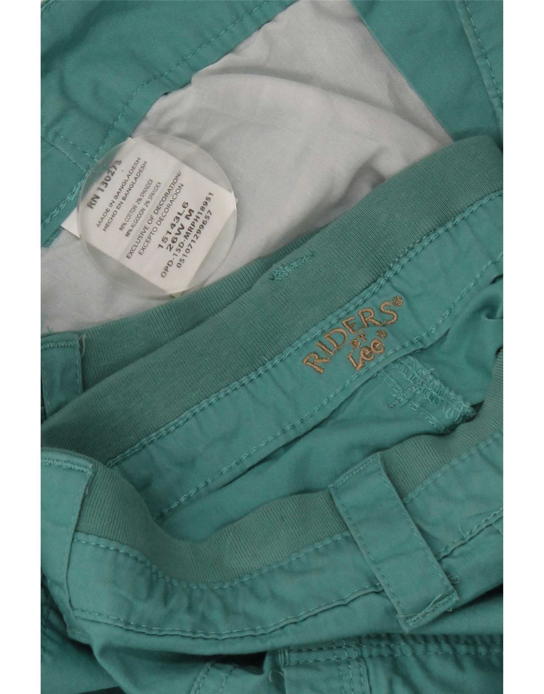 Lee Womens Riders Cargo Shorts US 26 5XL W46 Algodão Azul